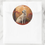 Anatolische herder in de herfst laat Herfst inspir Ronde Sticker (Tas)