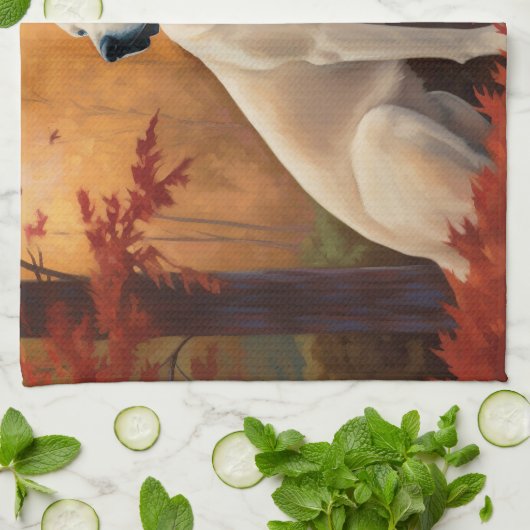 Anatolische herder in de herfst laat Herfst inspir Theedoek (Gevouwen)