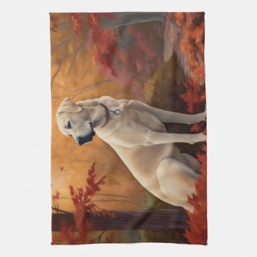 Anatolische herder in de herfst laat Herfst inspir Theedoek (Verticaal)