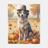 Anatolische herder in de herfst verlaat Thanksgivi Fleece Deken (Voorkant)