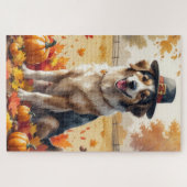 Anatolische herder in de herfst verlaat Thanksgivi Legpuzzel (Horizontaal)