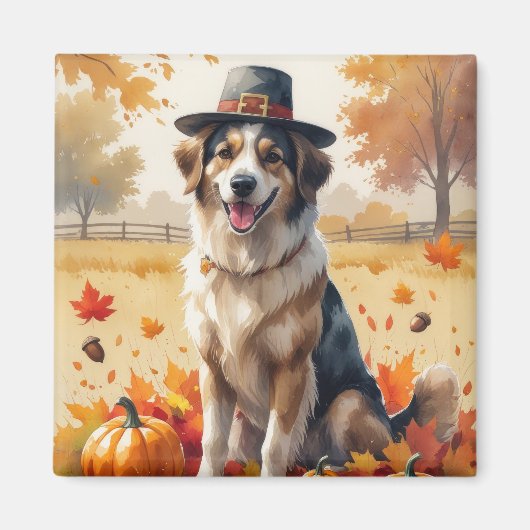 Anatolische herder in de herfst verlaat Thanksgivi Magneet (Voorkant)