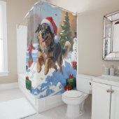 Anatolische herder Kerstfeest Sneeuw Douchegordijn (In situ)