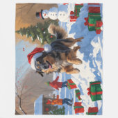 Anatolische herder Kerstfeest Sneeuw Fleece Deken (Voorkant)
