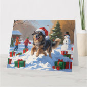 Anatolische herder Kerstfeest Sneeuw Kaart (Voorkant)