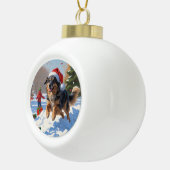 Anatolische herder Kerstfeest Sneeuw Keramische Bal Ornament (Rechts)