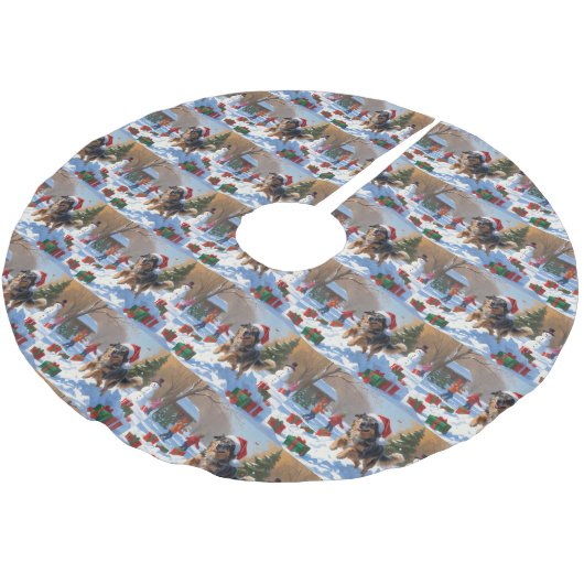 Anatolische herder Kerstfeest Sneeuw Kerstboom Rok (Gekanteld)