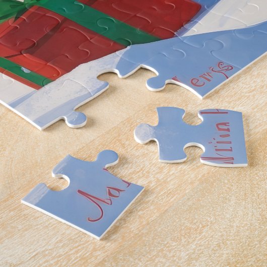 Anatolische herder Kerstfeest Sneeuw Legpuzzel (Zijkant)