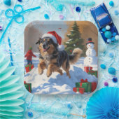 Anatolische herder Kerstfeest Sneeuw Papieren Bordje (Feest)