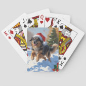 Anatolische herder Kerstfeest Sneeuw Pokerkaarten (Achterkant)