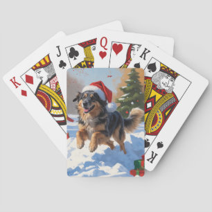 Anatolische herder Kerstfeest Sneeuw Pokerkaarten