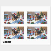 Anatolische herder Kerstfeest Sneeuw Rechthoekige Sticker (Vel)