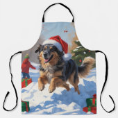 Anatolische herder Kerstfeest Sneeuw Schort (Voorkant)