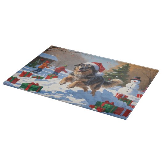 Anatolische herder Kerstfeest Sneeuw Snijplank (Hoek)