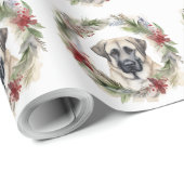 Anatolische Herder Kerstkrans Feestelijke Pup Cadeaupapier (Rol Hoek)