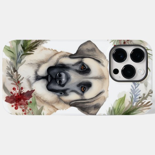Anatolische Herder Kerstkrans Feestelijke Pup Case-Mate iPhone Case (Achterkant (horizontaal))