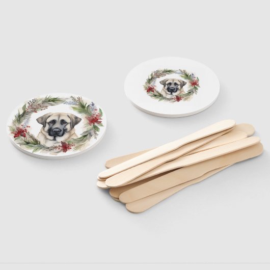 Anatolische Herder Kerstkrans Feestelijke Pup Handwaaier (Niet-gemonteerd)