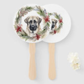 Anatolische Herder Kerstkrans Feestelijke Pup Handwaaier (Voorkant en achterkant)