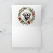 Anatolische Herder Kerstkrans Feestelijke Pup Kaart (Binnen)