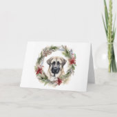 Anatolische Herder Kerstkrans Feestelijke Pup Kaart (Voorkant)