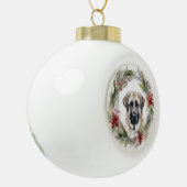 Anatolische Herder Kerstkrans Feestelijke Pup Keramische Bal Ornament (Links)