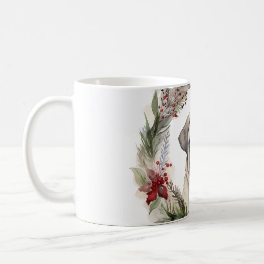 Anatolische Herder Kerstkrans Feestelijke Pup Koffiemok (Links)