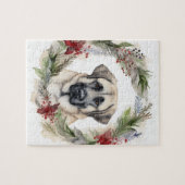 Anatolische Herder Kerstkrans Feestelijke Pup Legpuzzel (Horizontaal)