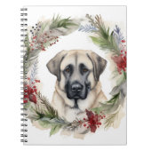 Anatolische Herder Kerstkrans Feestelijke Pup Notitieboek (Voorkant)