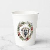 Anatolische Herder Kerstkrans Feestelijke Pup Papieren Bekers (Achterkant)