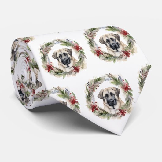 Anatolische Herder Kerstkrans Feestelijke Pup Stropdas (Opgerold)
