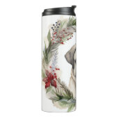 Anatolische Herder Kerstkrans Feestelijke Pup Thermosbeker (Gedraaid links)