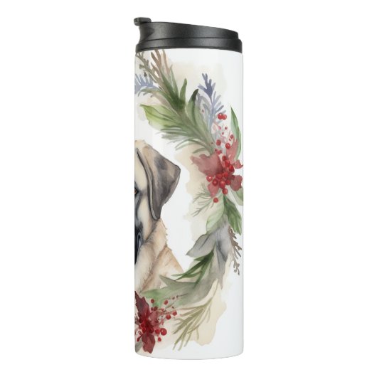 Anatolische Herder Kerstkrans Feestelijke Pup Thermosbeker (Geroteerd rechts)