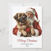Anatolische herder Kerstman Kerstmis Feestdagenkaart (Voorkant)
