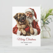 Anatolische herder Kerstman Kerstmis Feestdagenkaart (Staand voorkant)