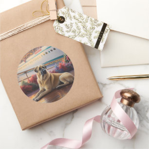 Anatolische Herder Kerstmis Cruise: Pawsome Ronde Sticker