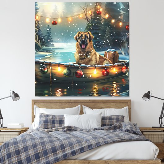 Anatolische herder kerstvakantie canvas afdruk (Insitu (Slaapkamer))