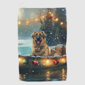 Anatolische herder kerstvakantie golfhanddoek (Voorkant)