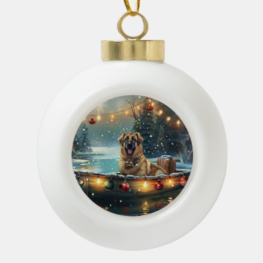 Anatolische herder kerstvakantie keramische bal ornament (Voorkant)