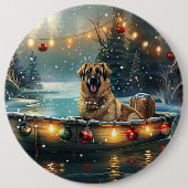 Anatolische herder kerstvakantie ronde button 6,0 cm (Voorkant)