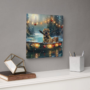 Anatolische herder kerstvakantie vierkante klok