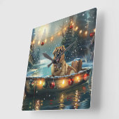 Anatolische herder kerstvakantie vierkante klok (Hoek)