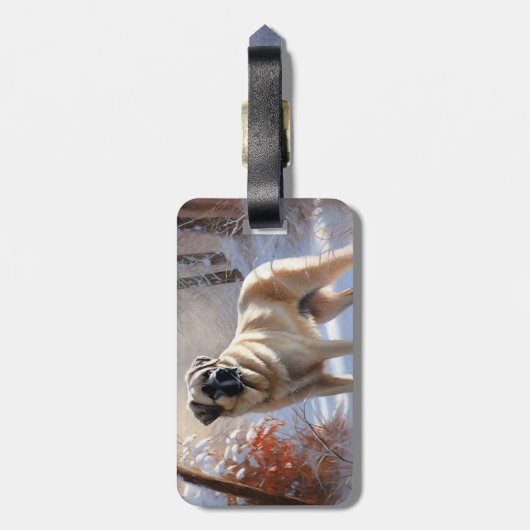 Anatolische herder liet het sneeuwKerstmis Bagagelabel (Achterkant verticaal)