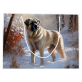 Anatolische herder liet het sneeuwKerstmis Groot Cadeauzakje (Achterkant)