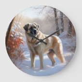 Anatolische herder liet het sneeuwKerstmis Grote Klok (Voorkant)