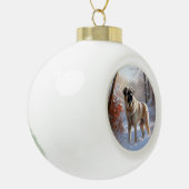 Anatolische herder liet het sneeuwKerstmis Keramische Bal Ornament (Links)