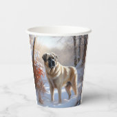 Anatolische herder liet het sneeuwKerstmis Papieren Bekers (Achterkant)