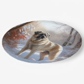 Anatolische herder liet het sneeuwKerstmis Papieren Bordje (Gekanteld)