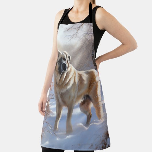 Anatolische herder liet het sneeuwKerstmis Schort (Insitu)