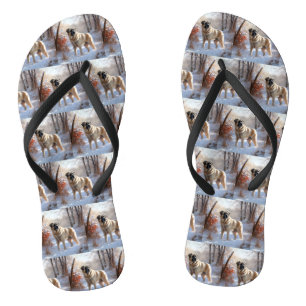 Anatolische herder liet het sneeuwKerstmis Teenslippers