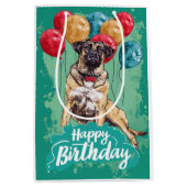 Anatolische herder met ballonnen Verjaardag Medium Cadeauzakje (Voorkant)